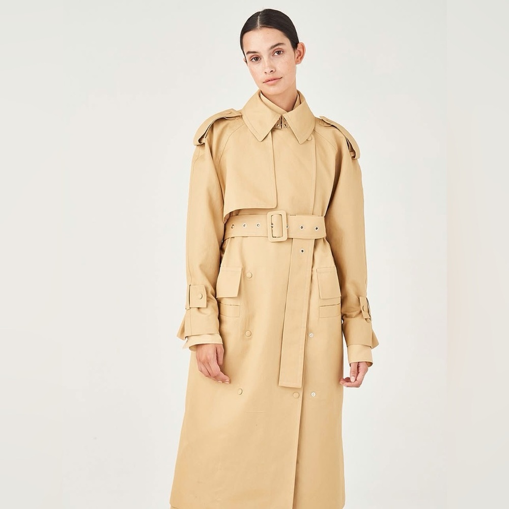 Oroton Beige Belted Trench Coat